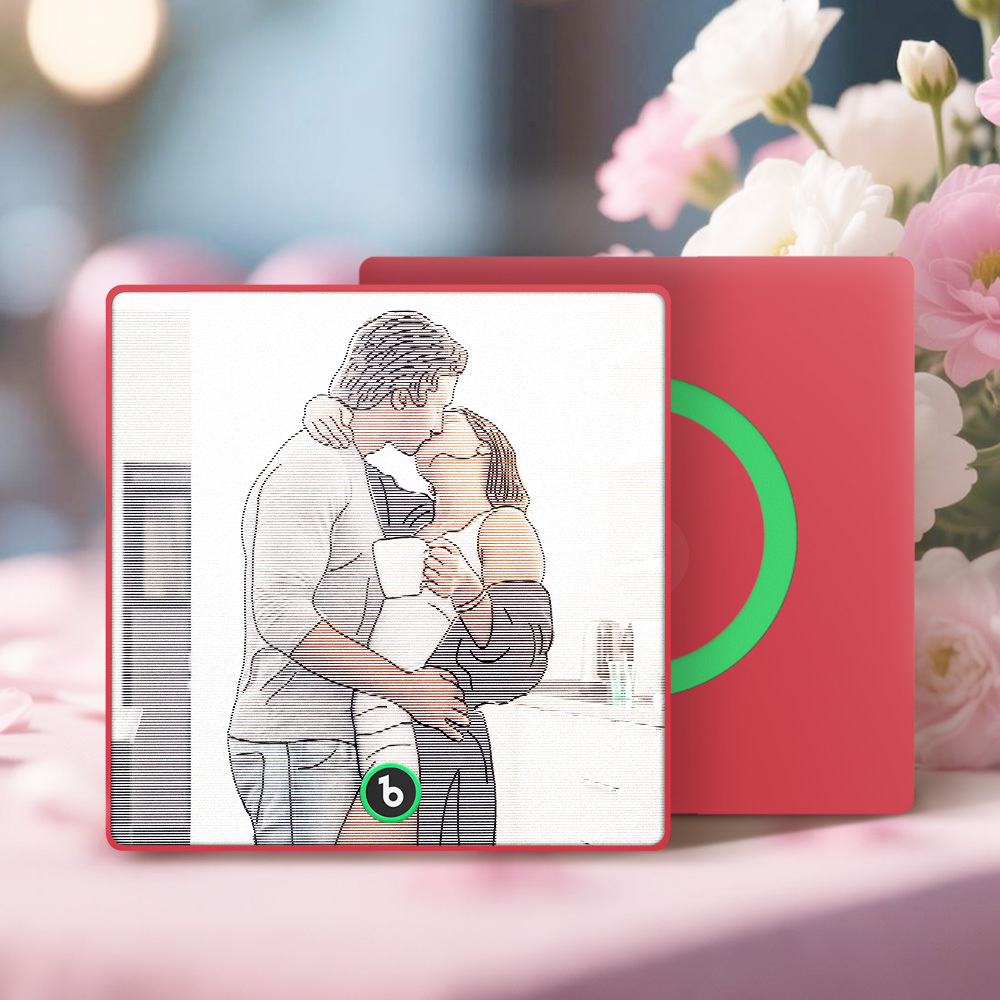 Kühlschrankmagnet Mit Foto, Musikmotiv, Linienzeichnung, Lentikular-geschenk - FotoSocken