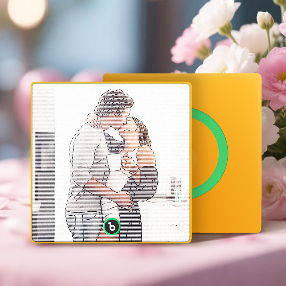 Kühlschrankmagnet Mit Foto, Musikmotiv, Linienzeichnung, Lentikular-geschenk - FotoSocken