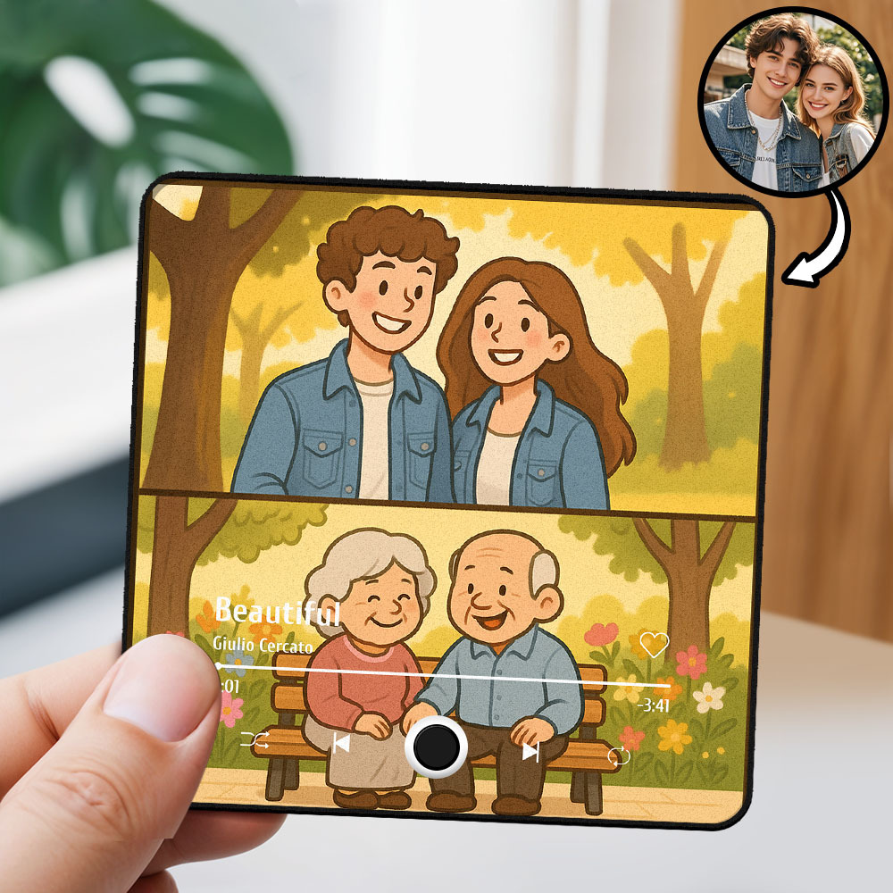 Benutzerdefinierte Cartoon Portrait Figur Echte Person Zu Comic-stil Kühlschrankmagnet Musik Kann Ohne Handy Gespielt Werden Musik Cartoon Poster Kühlschrankmagnet - FotoSocken