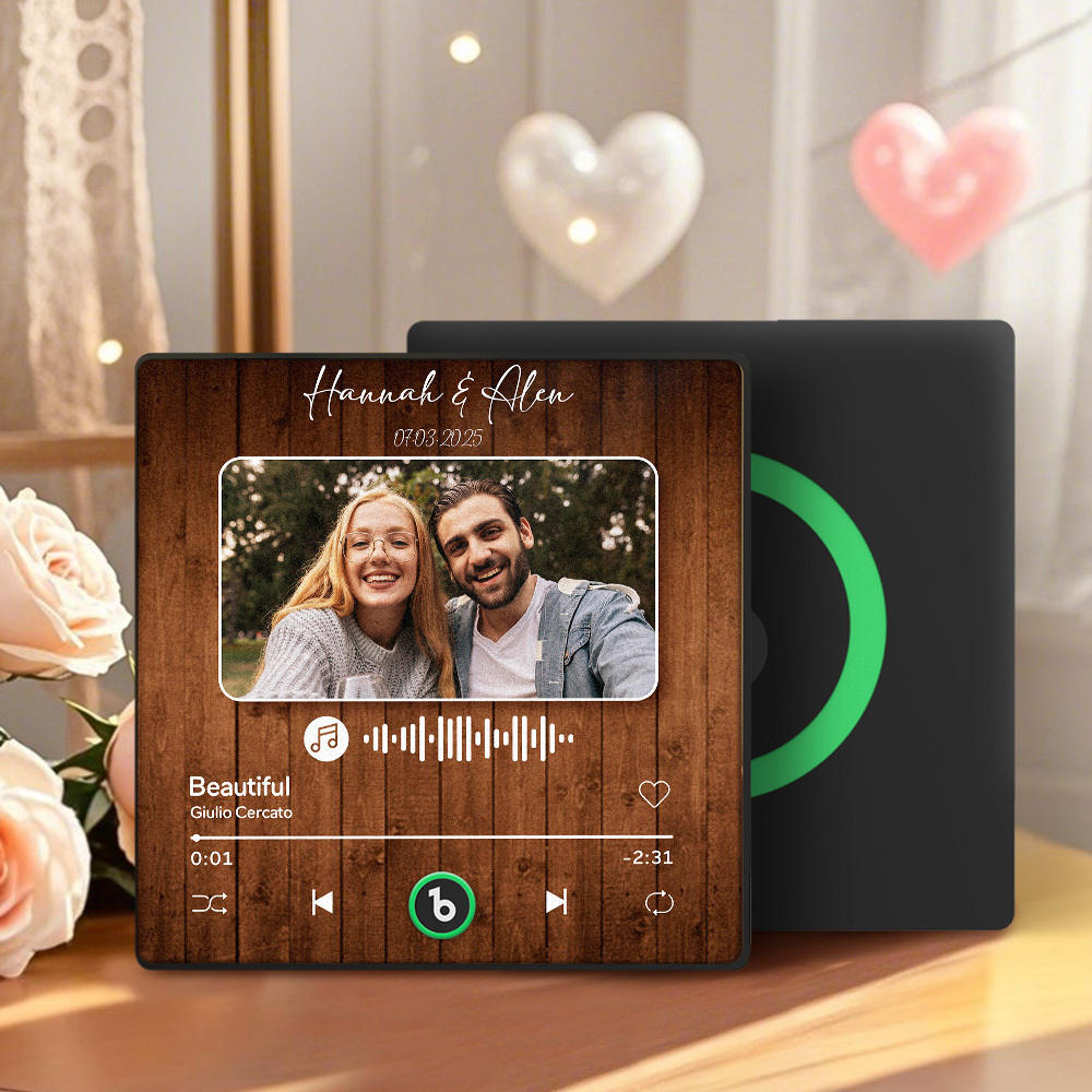 Benutzerdefiniertes Paar-fotoalbum, Kühlschrankmagnet, Musik Kann Ohne Handy Abgespielt Werden, Musik-kühlschrankmagnet - FotoSocken