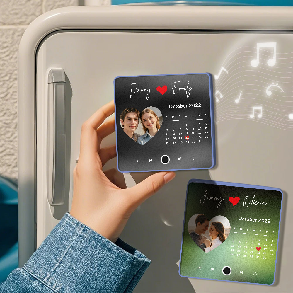 Benutzerdefinierter Multi-fotoalbum-musik-kühlschrankmagnet, Foto- Und Text-musik-kühlschrank, Personalisierter Telefon-musik-kühlschrankmagnet Pro - FotoSocken