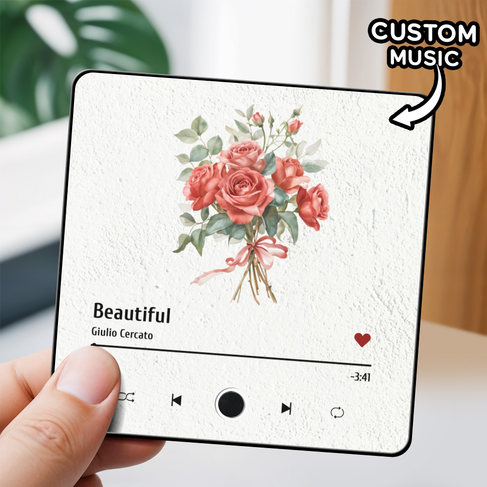Personalisierter Fotoalbum-musik-kühlschrankmagnet, „love You", Geschenk Für Liebhaber, Individueller Musik-kühlschrankmagnet Pro - FotoSocken