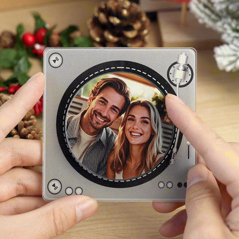 Benutzerdefinierte Rotierende Doppellagige Nfc-kühlschrankmagnete Aus Acryl Mit Fotos Und Liedern. Magnetische Kühlschrankmagnete - FotoSocken