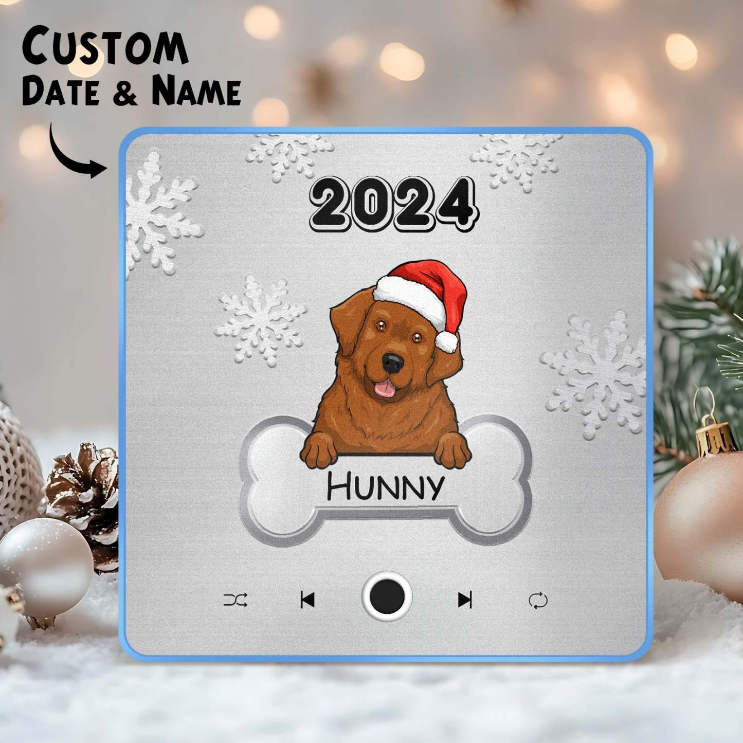 Personalisierter Musik-kühlschrankmagnet, Individueller Haustierhund, Frohe Weihnachten, Individuelle Musikmagnete Können Lieder Abspielen, Weihnachtsgeschenk, Geschenke Für Haustierliebhaber - FotoSocken