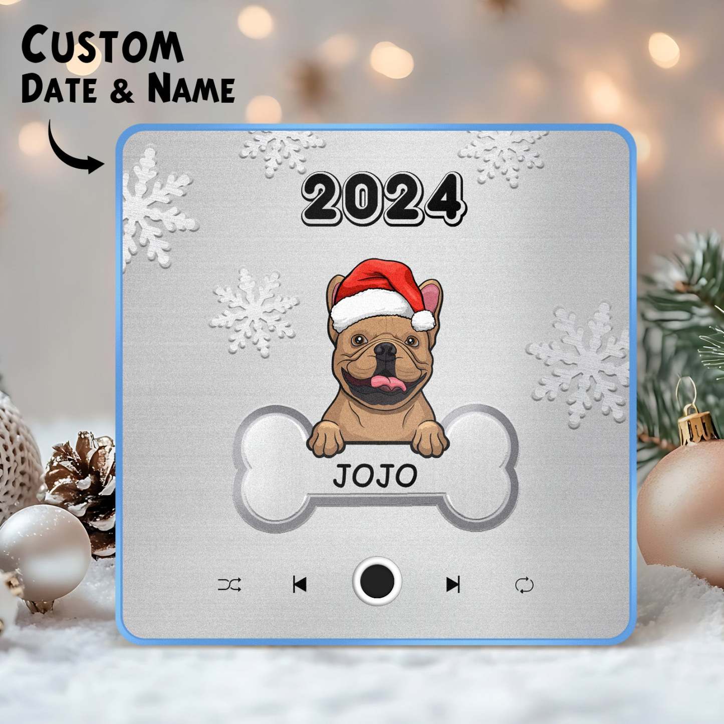 Personalisierter Musik-kühlschrankmagnet, Individueller Haustierhund, Frohe Weihnachten, Individuelle Musikmagnete Können Lieder Abspielen, Weihnachtsgeschenk, Geschenke Für Haustierliebhaber - FotoSocken