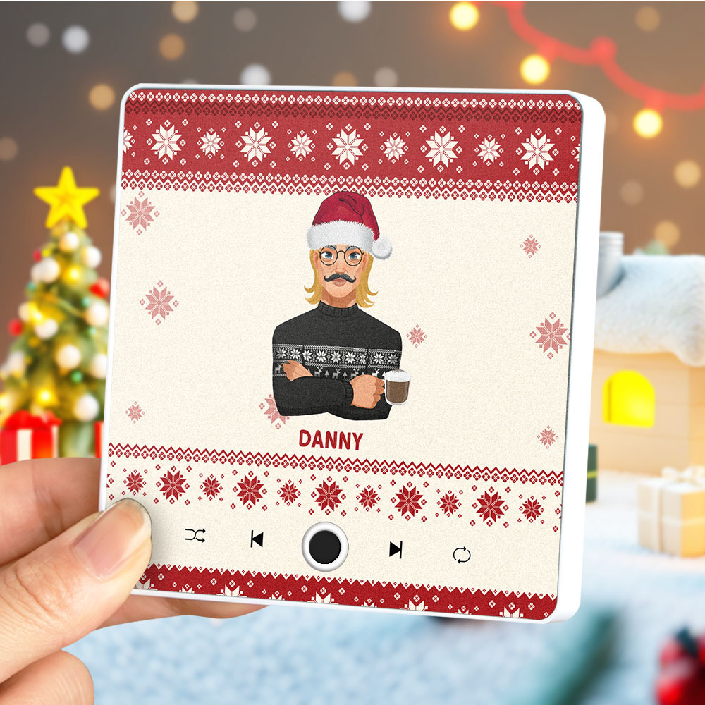 Benutzerdefiniertes Weihnachtsporträt, Personalisierter Musik-kühlschrankmagnet, Frohe Weihnachten-magnete, Können Lieder Abspielen, Weihnachtsgeschenk, Familiengeschenke - FotoSocken