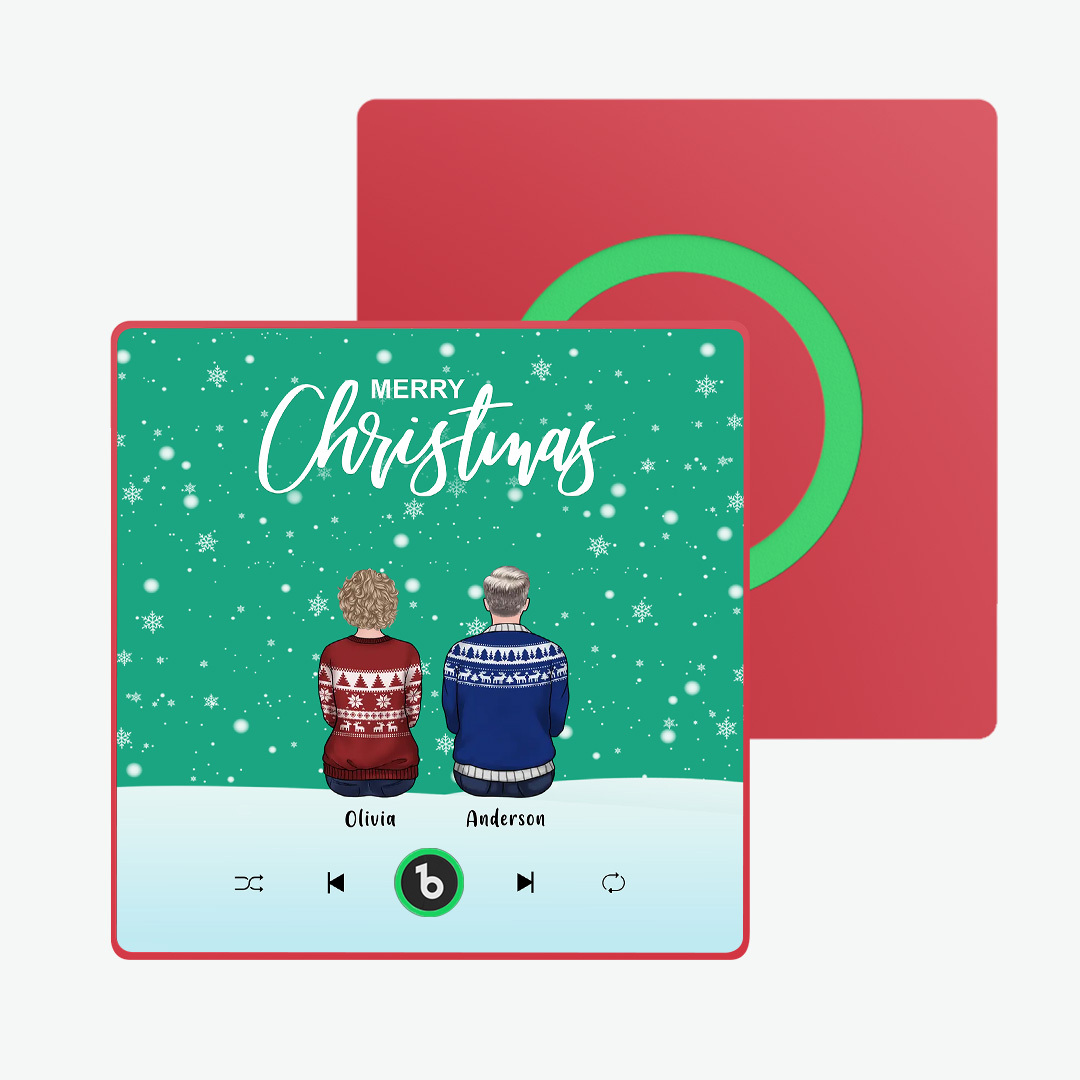 Benutzerdefinierter Musik-kühlschrankmagnet, Bunter Rahmen, Album-kühlschrankmagnet, Musik-wand-fotoaufkleber, Individuelles Familienportr?t, Frohe Weihnachten, Kann Lieder Abspielen, Weihnachtsgeschenk - FotoSocken