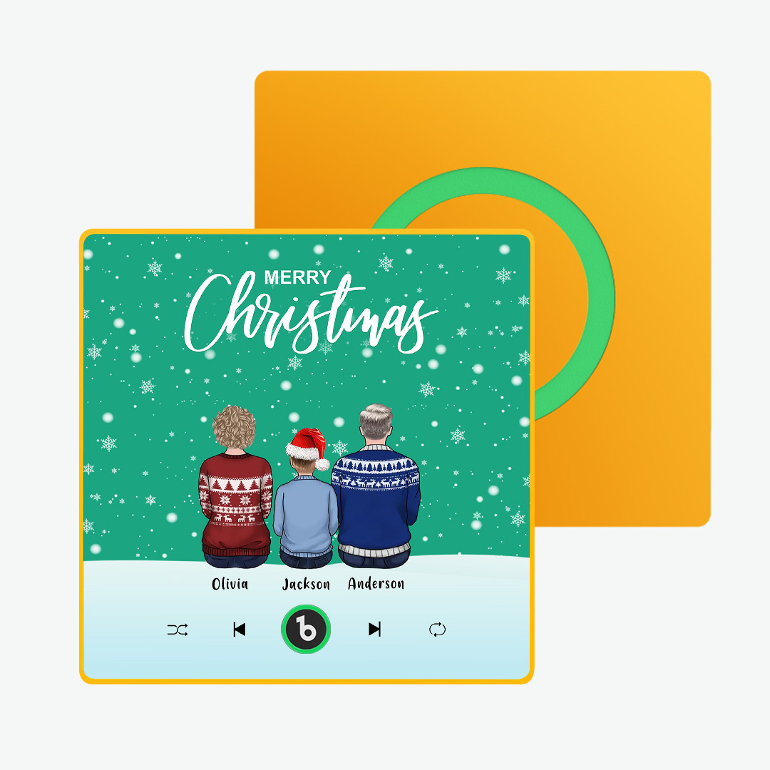 Benutzerdefinierter Musik-kühlschrankmagnet, Bunter Rahmen, Album-kühlschrankmagnet, Musik-wand-fotoaufkleber, Individuelles Familienportr?t, Frohe Weihnachten, Kann Lieder Abspielen, Weihnachtsgeschenk - FotoSocken