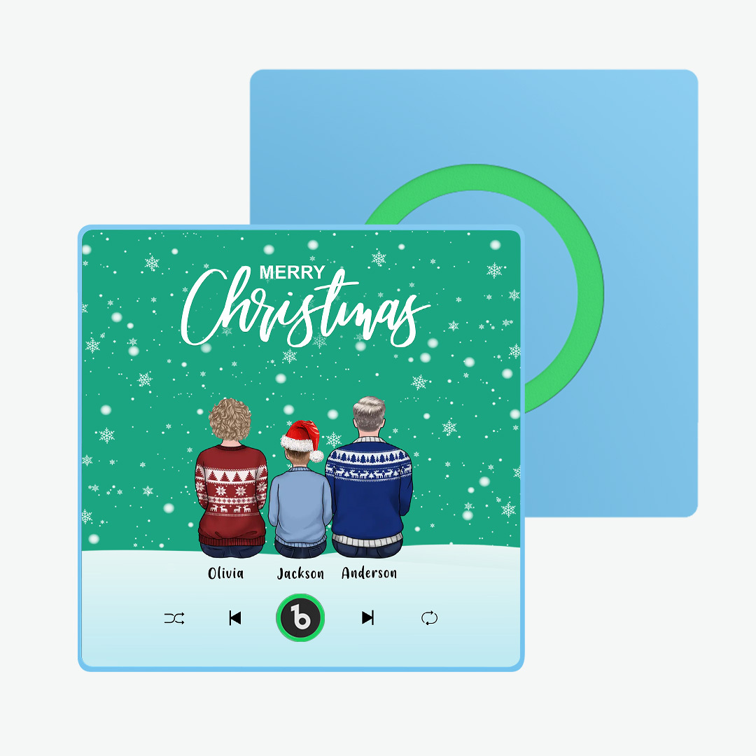 Benutzerdefinierter Musik-kühlschrankmagnet, Bunter Rahmen, Album-kühlschrankmagnet, Musik-wand-fotoaufkleber, Individuelles Familienportr?t, Frohe Weihnachten, Kann Lieder Abspielen, Weihnachtsgeschenk - FotoSocken