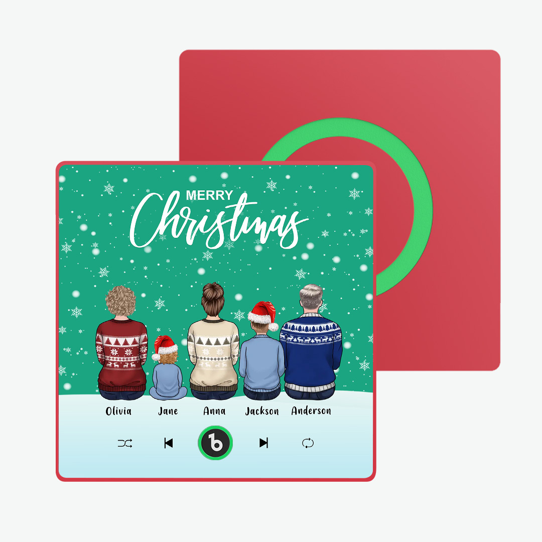 Benutzerdefinierter Musik-kühlschrankmagnet, Bunter Rahmen, Album-kühlschrankmagnet, Musik-wand-fotoaufkleber, Individuelles Familienportr?t, Frohe Weihnachten, Kann Lieder Abspielen, Weihnachtsgeschenk - FotoSocken