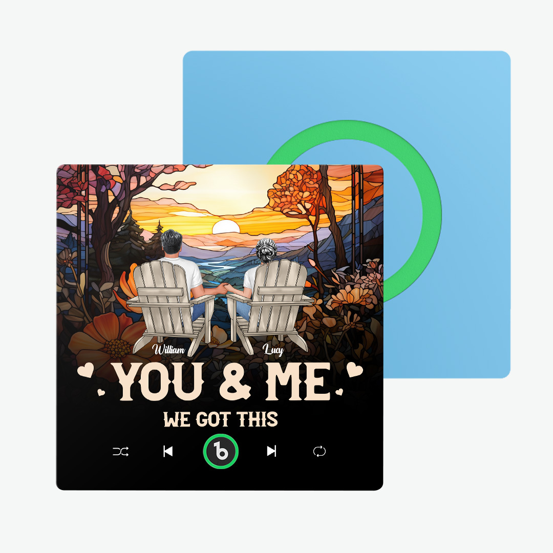 Benutzerdefinierter Musik-kühlschrankmagnet, Bunter, Personalisierter Album-kühlschrankmagnet, Der Lied Abgespielt Werden Kann, Jubil?umsgeschenk, Sonnenuntergang Für Paare - FotoSocken