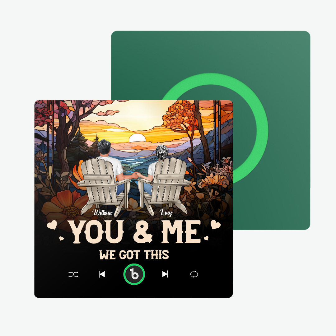 Benutzerdefinierter Musik-kühlschrankmagnet, Bunter, Personalisierter Album-kühlschrankmagnet, Der Lied Abgespielt Werden Kann, Jubil?umsgeschenk, Sonnenuntergang Für Paare - FotoSocken