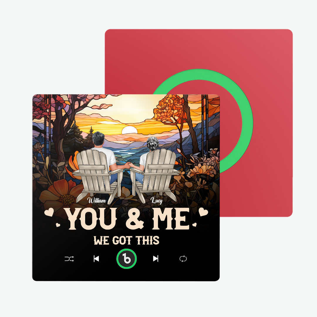 Benutzerdefinierter Musik-kühlschrankmagnet, Bunter, Personalisierter Album-kühlschrankmagnet, Der Lied Abgespielt Werden Kann, Jubil?umsgeschenk, Sonnenuntergang Für Paare - FotoSocken