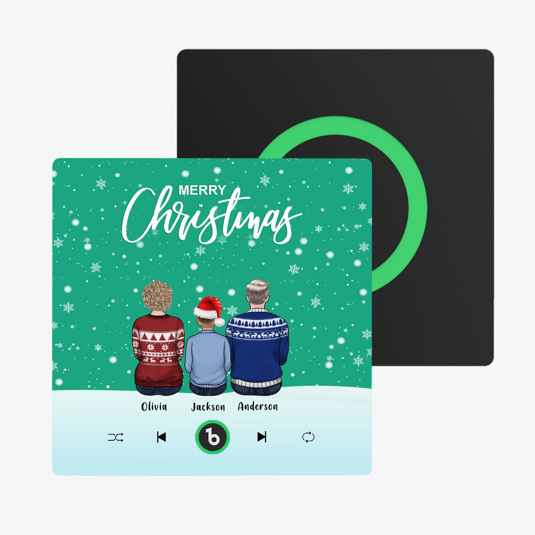 Bunter Album-kühlschrankmagnet, Musik-wand-fotoaufkleber, Individuelles Familienportr?t, Frohe Weihnachten, Kann Lieder Abspielen, Weihnachtsgeschenk - FotoSocken