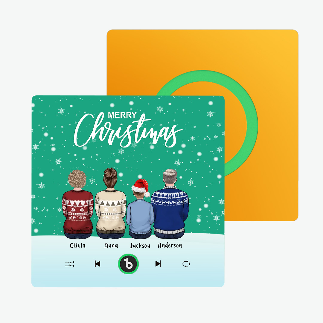 Bunter Album-kühlschrankmagnet, Musik-wand-fotoaufkleber, Individuelles Familienportr?t, Frohe Weihnachten, Kann Lieder Abspielen, Weihnachtsgeschenk - FotoSocken