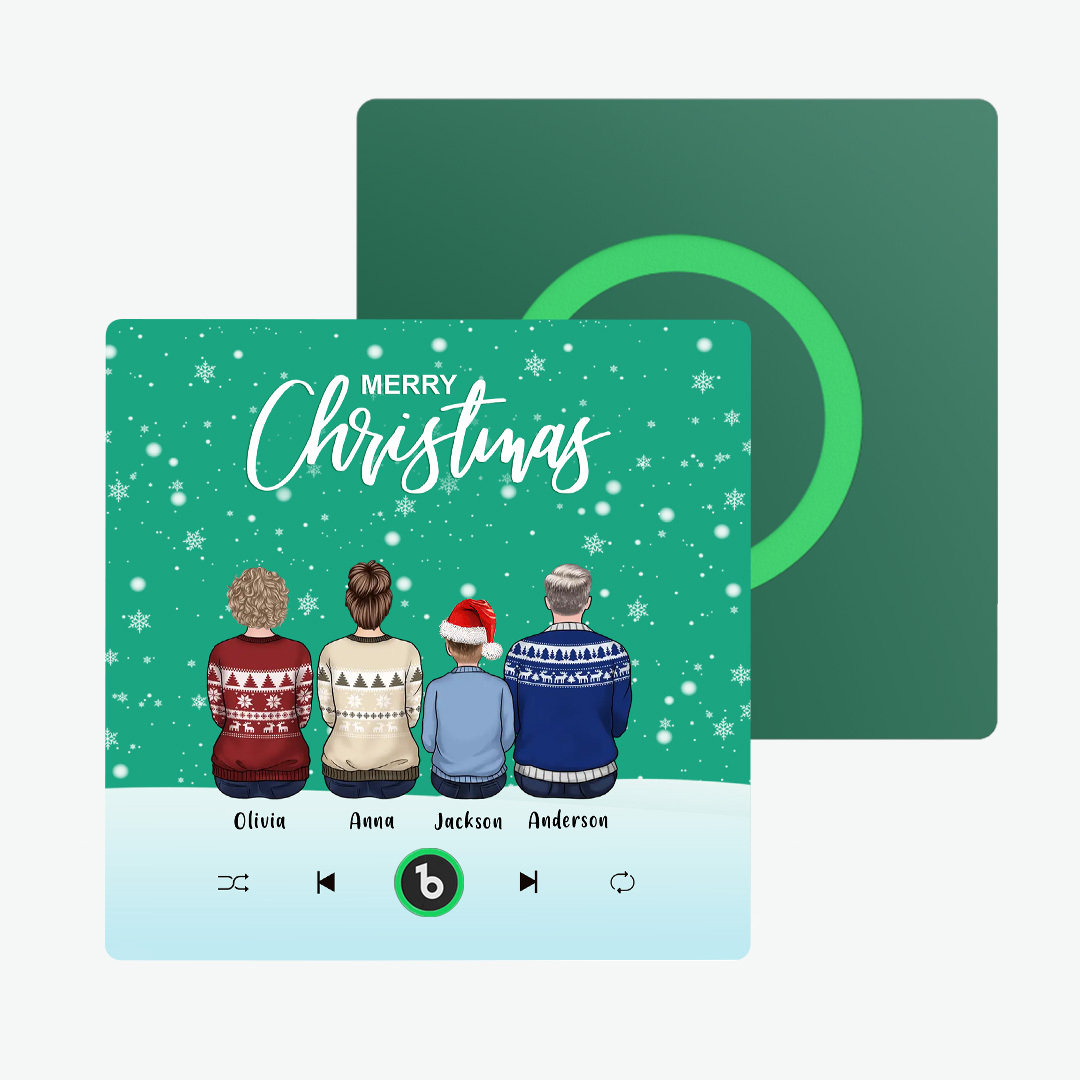 Bunter Album-kühlschrankmagnet, Musik-wand-fotoaufkleber, Individuelles Familienportr?t, Frohe Weihnachten, Kann Lieder Abspielen, Weihnachtsgeschenk - FotoSocken