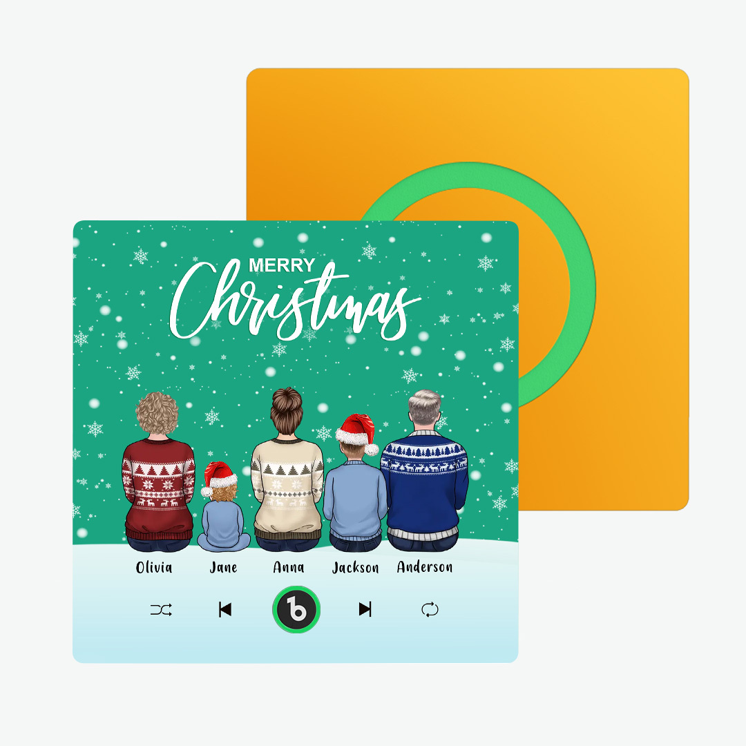 Bunter Album-kühlschrankmagnet, Musik-wand-fotoaufkleber, Individuelles Familienportr?t, Frohe Weihnachten, Kann Lieder Abspielen, Weihnachtsgeschenk - FotoSocken