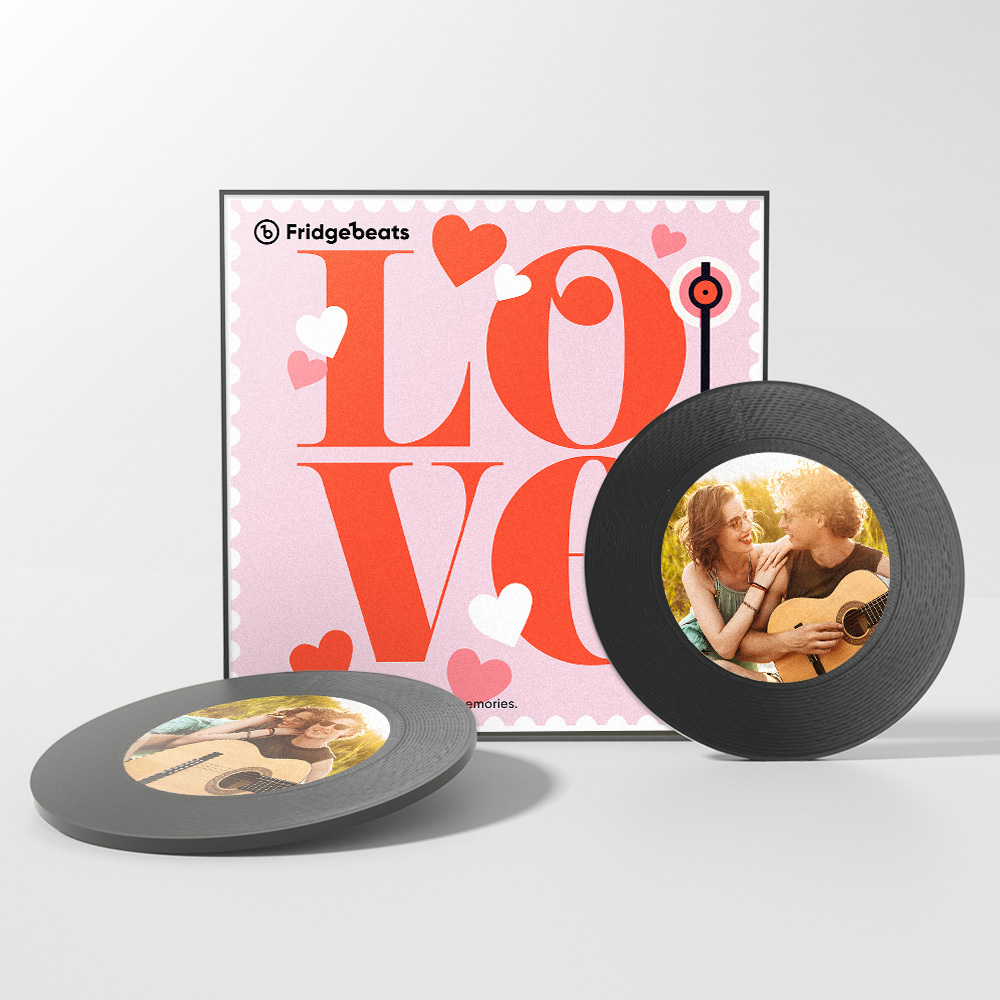 Benutzerdefinierter Musik- Und Foto-kühlschrankmagnet Zur Individuellen Gestaltung Von 1–6 Schallplatten Und Liedern - FotoSocken