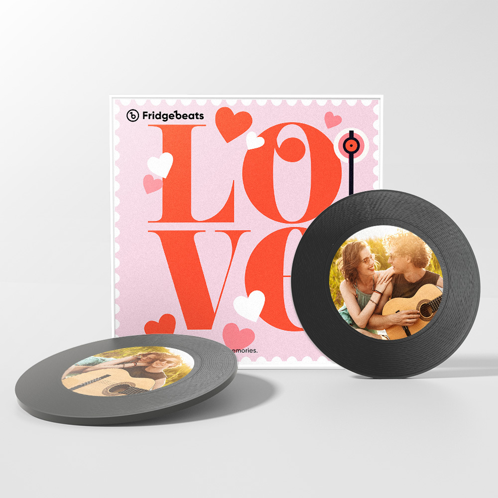 Benutzerdefinierter Musik- Und Foto-kühlschrankmagnet Zur Individuellen Gestaltung Von 1–6 Schallplatten Und Liedern - FotoSocken