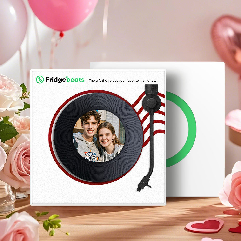 Benutzerdefinierter Musik- Und Foto-kühlschrankmagnet Zur Individuellen Gestaltung Von 1–6 Schallplatten Und Liedern - FotoSocken