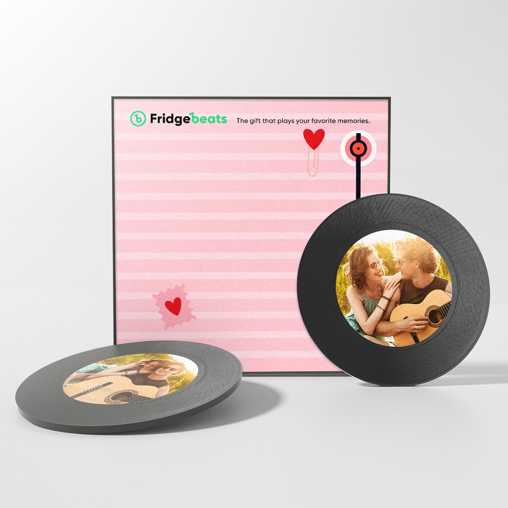 Benutzerdefinierter Musik- Und Foto-kühlschrankmagnet Zur Individuellen Gestaltung Von 1–6 Schallplatten Und Liedern - FotoSocken
