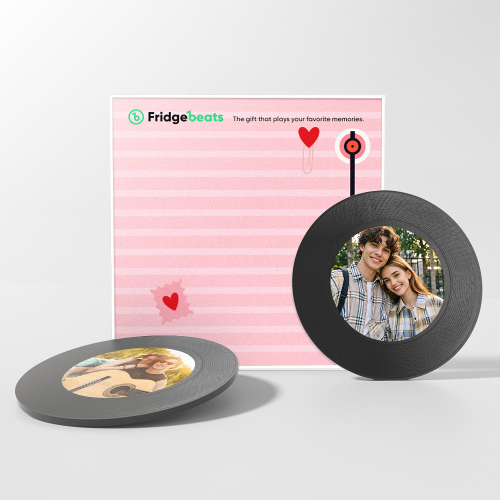 Benutzerdefinierter Musik- Und Foto-kühlschrankmagnet Zur Individuellen Gestaltung Von 1–6 Schallplatten Und Liedern - FotoSocken
