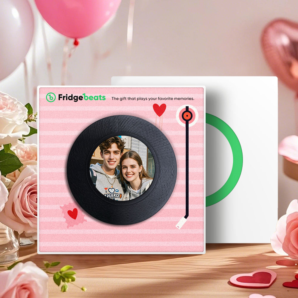 Benutzerdefinierter Musik- Und Foto-kühlschrankmagnet Zur Individuellen Gestaltung Von 1–6 Schallplatten Und Liedern - FotoSocken