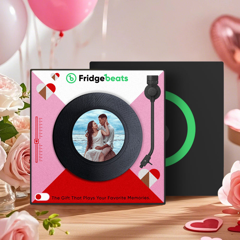 Benutzerdefinierter Musik- Und Foto-kühlschrankmagnet Zur Individuellen Gestaltung Von 1–6 Schallplatten Und Liedern - FotoSocken