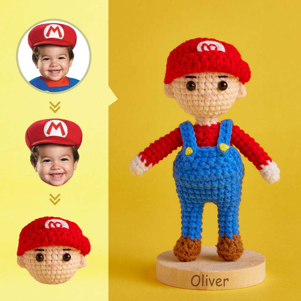 Häkelpuppe Mit Individuellem Gesicht, Personalisierte Geschenke, Handgewebte Minipuppen – Mario - 