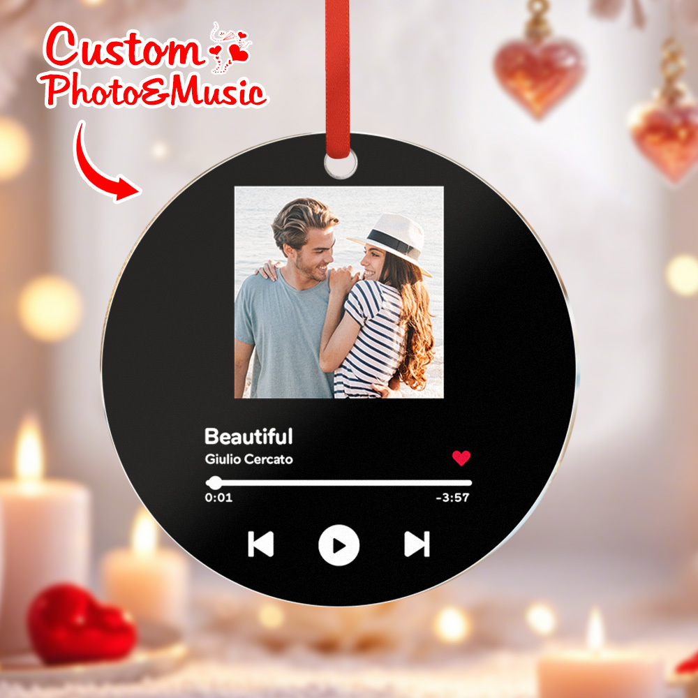 Benutzerdefinierte Musik Und Foto Ornamente Valentinstag Geschenke Für Paare - FotoSocken