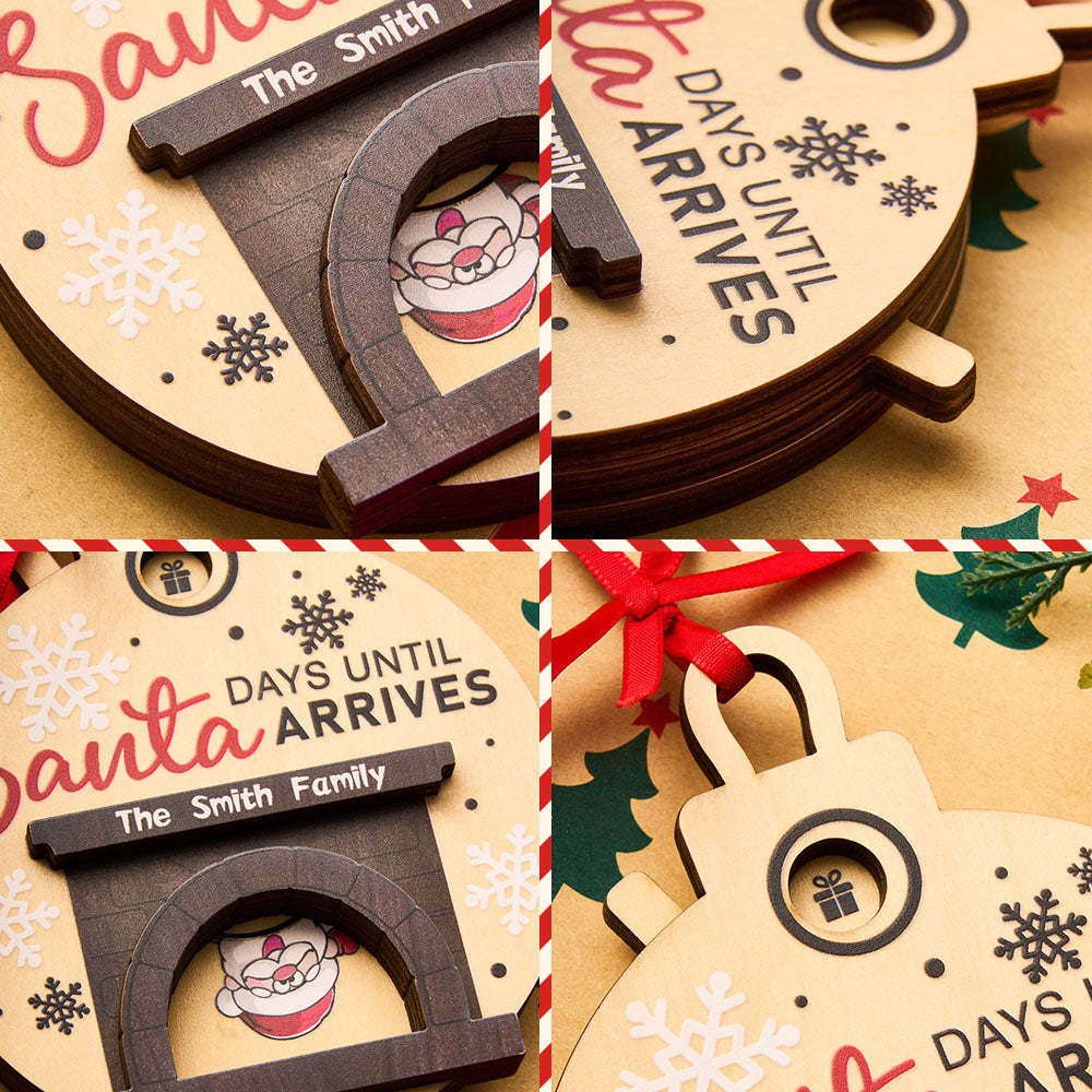 Personalisierter Weihnachtsmann Im Kamin, Countdown-ornament, Tage Bis Weihnachten - FotoSocken