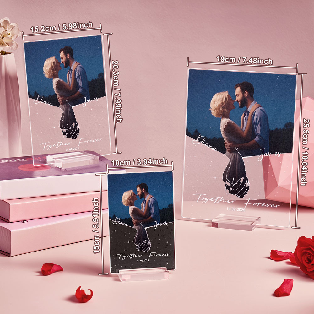Personalisiertes Foto-acrylschild Für Paare, Die Sich An Den Händen Halten - FotoSocken