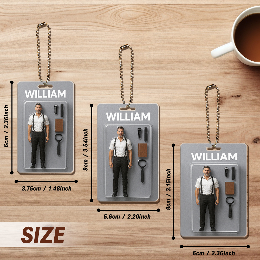 Ganzkörper-anpassbare Actionfigur-packung Verpackung Spielzeugbox-stil Kunstgeschenk Personalisierter Acryl-autoaufhänger Geschenk Für Ihn