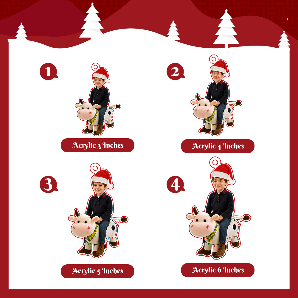 Personalisierte Acryl-ornamente Mit Kuh Und Kitz, Acryl-ornamente Mit Foto Von Kuh Und Kitz, Acryl-weihnachtsgeschenk, Erinnerungsstücke - FotoSocken