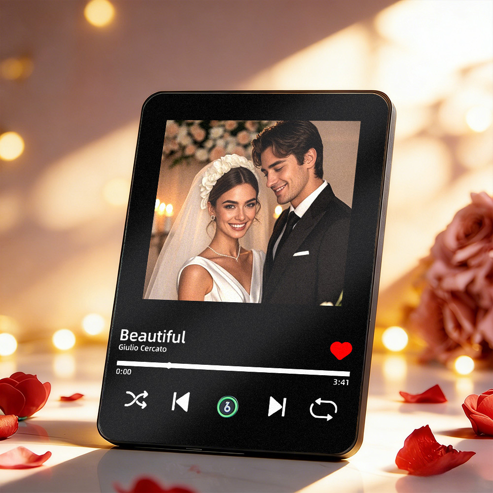 Personalisierter Musik-Fotorahmen Mit Musikwiedergabe, Personalisierte Musikgeschenke, Spotify-Song-Plakette Mit Foto, Jahrestagsgeschenk Für Den/die Liebste/n - FotoSocken