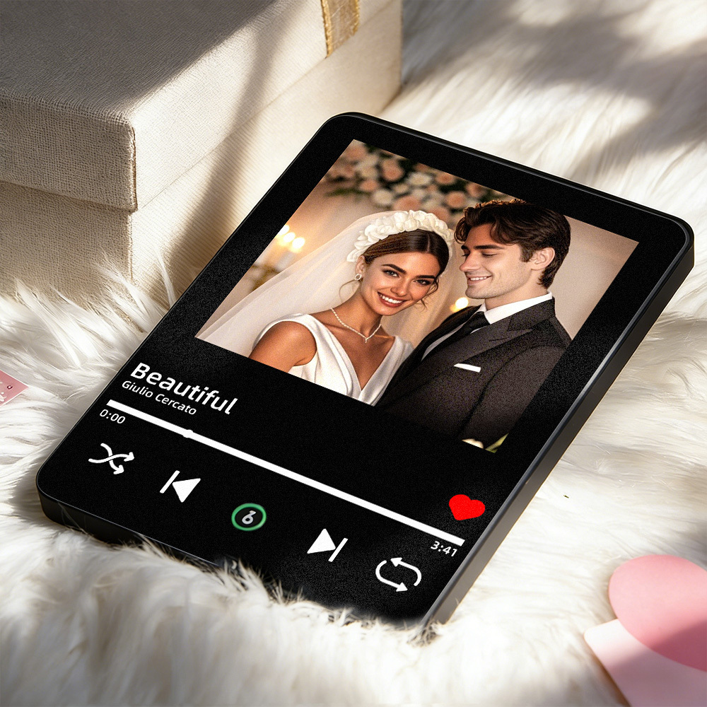 Personalisierter Musik-Fotorahmen Mit Musikwiedergabe, Personalisierte Musikgeschenke, Spotify-Song-Plakette Mit Foto, Jahrestagsgeschenk Für Den/die Liebste/n - FotoSocken