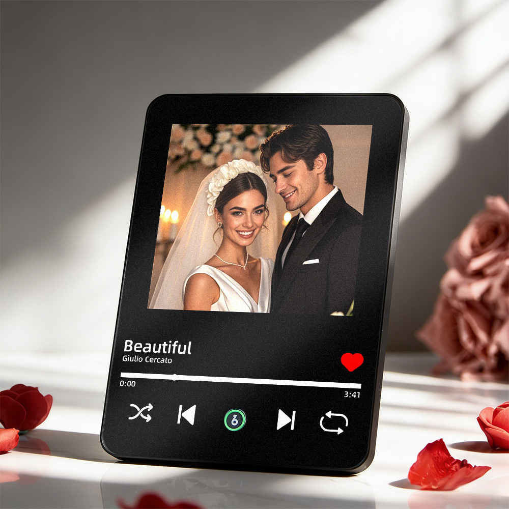 Personalisierter Musik-Fotorahmen Mit Musikwiedergabe, Personalisierte Musikgeschenke, Spotify-Song-Plakette Mit Foto, Jahrestagsgeschenk Für Den/die Liebste/n - FotoSocken