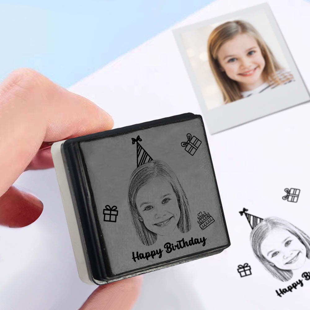 Benutzerdefinierter Porträtstempel, Personalisierte Fotostempel, Geschenke Zum Geburtstag -