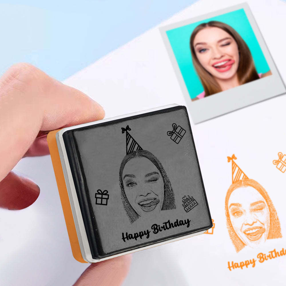 Benutzerdefinierter Porträtstempel, Personalisierte Fotostempel, Geschenke Zum Geburtstag -