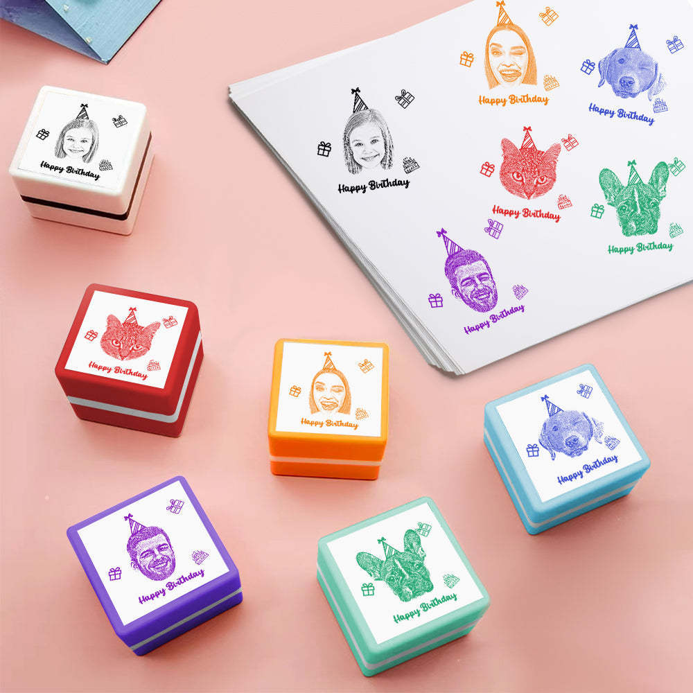 Benutzerdefinierter Porträtstempel, Personalisierte Fotostempel, Geschenke Zum Geburtstag -