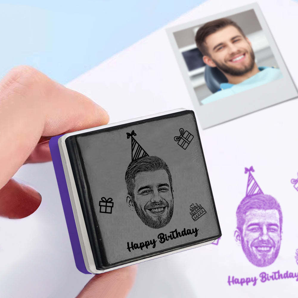 Benutzerdefinierter Porträtstempel, Personalisierte Fotostempel, Geschenke Zum Geburtstag -