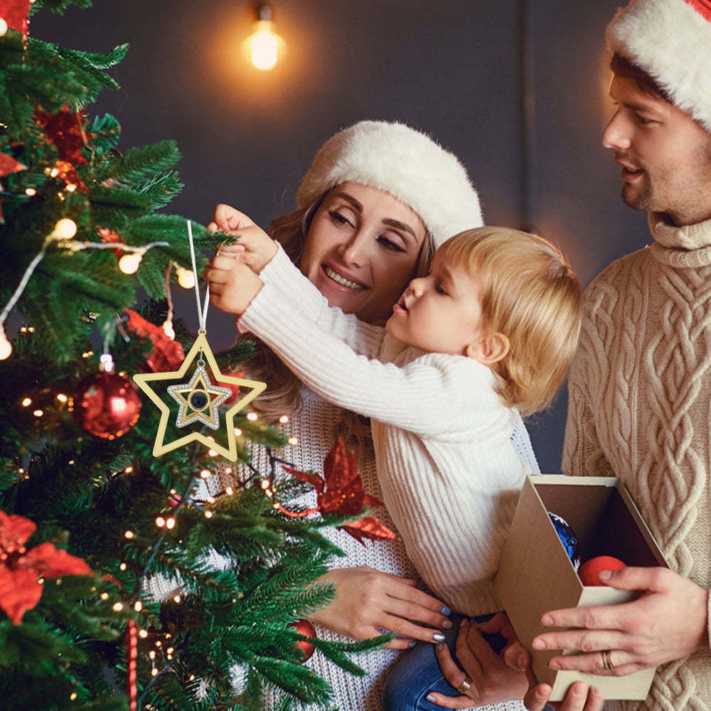 Personalisierter Projektions-weihnachtsschmuck Mit Foto – Stern-weihnachtsgeschenk - FotoSocken