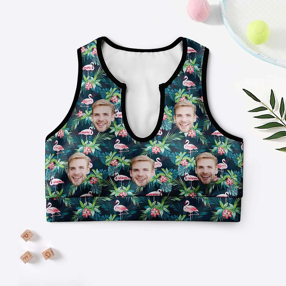 Kurze Weste Mit Individuellem Gesicht, Sexy, Personalisiertes Crop-tank-top Im Hawaiianischen Stil - 