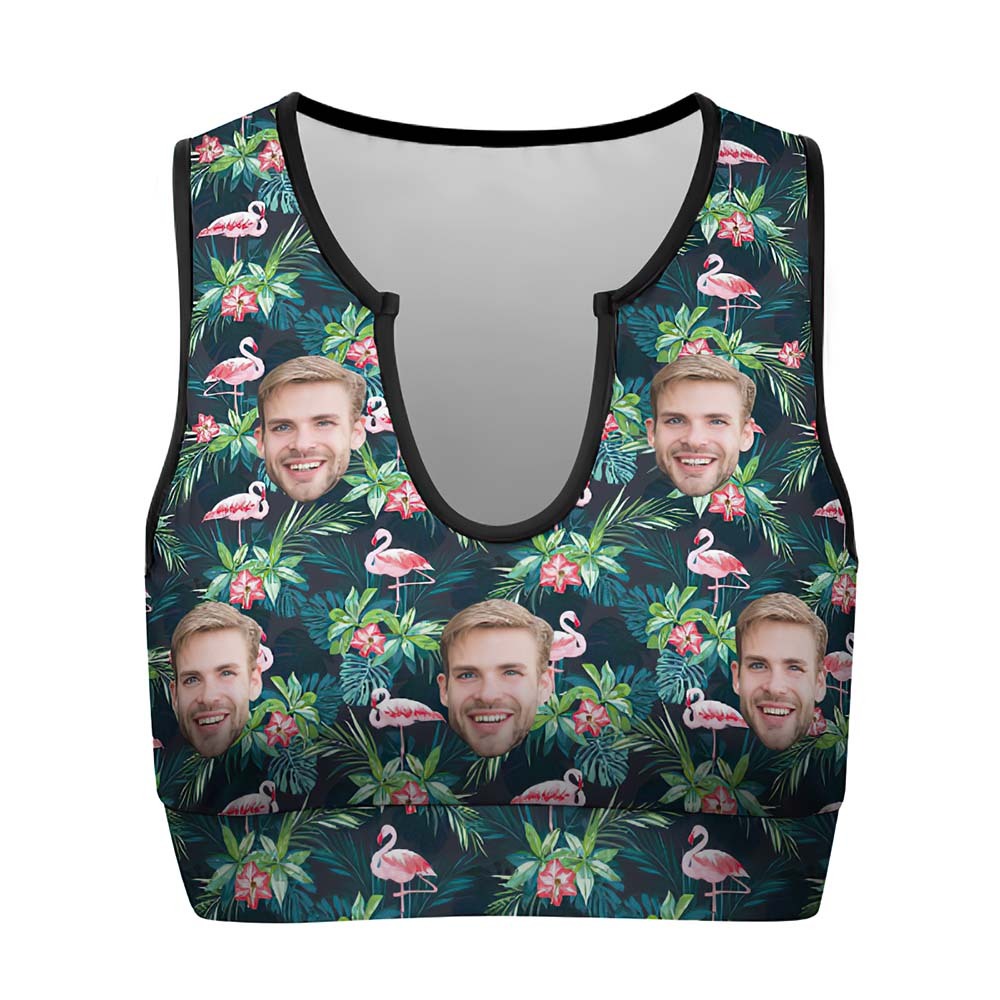 Kurze Weste Mit Individuellem Gesicht, Sexy, Personalisiertes Crop-tank-top Im Hawaiianischen Stil - 