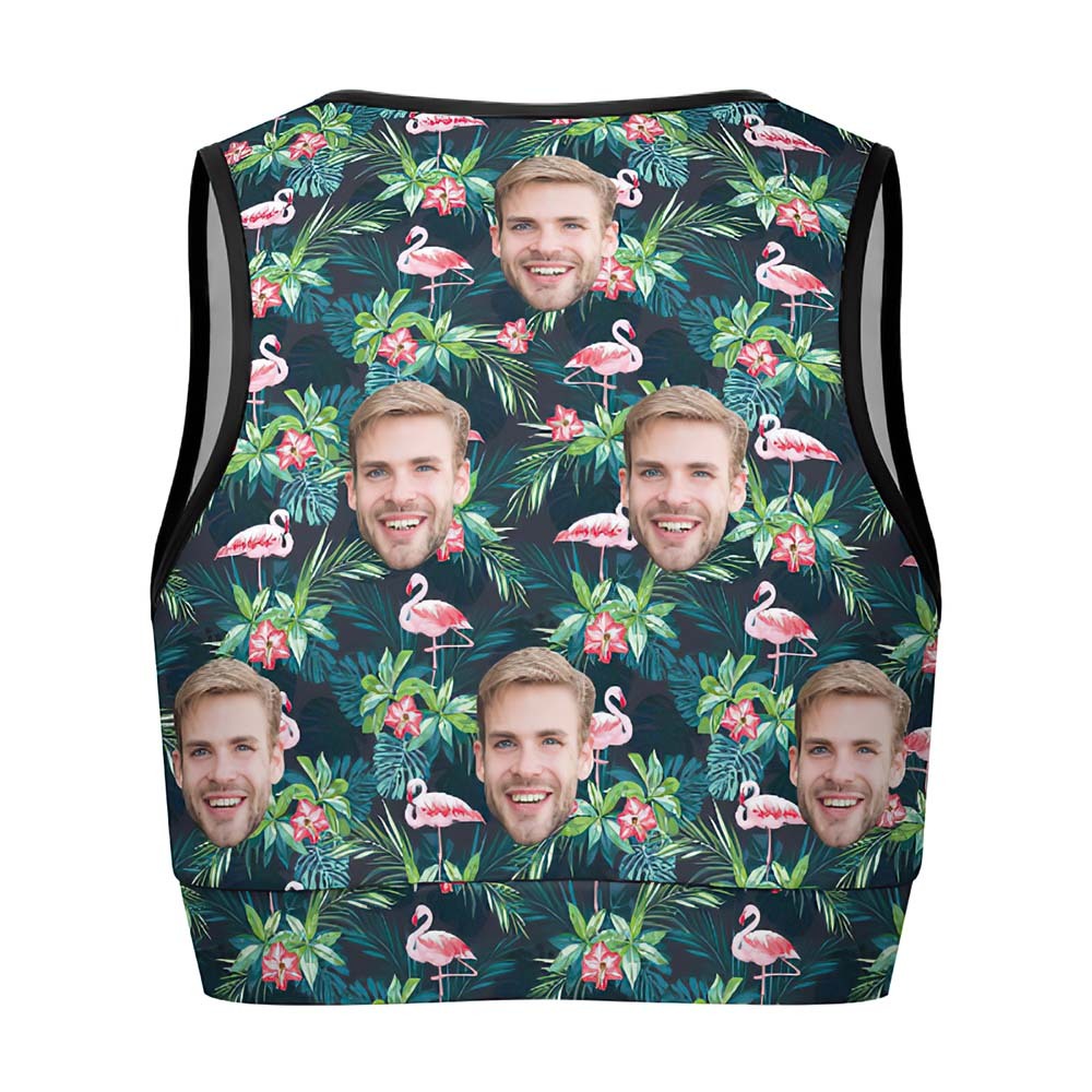 Kurze Weste Mit Individuellem Gesicht, Sexy, Personalisiertes Crop-tank-top Im Hawaiianischen Stil - 