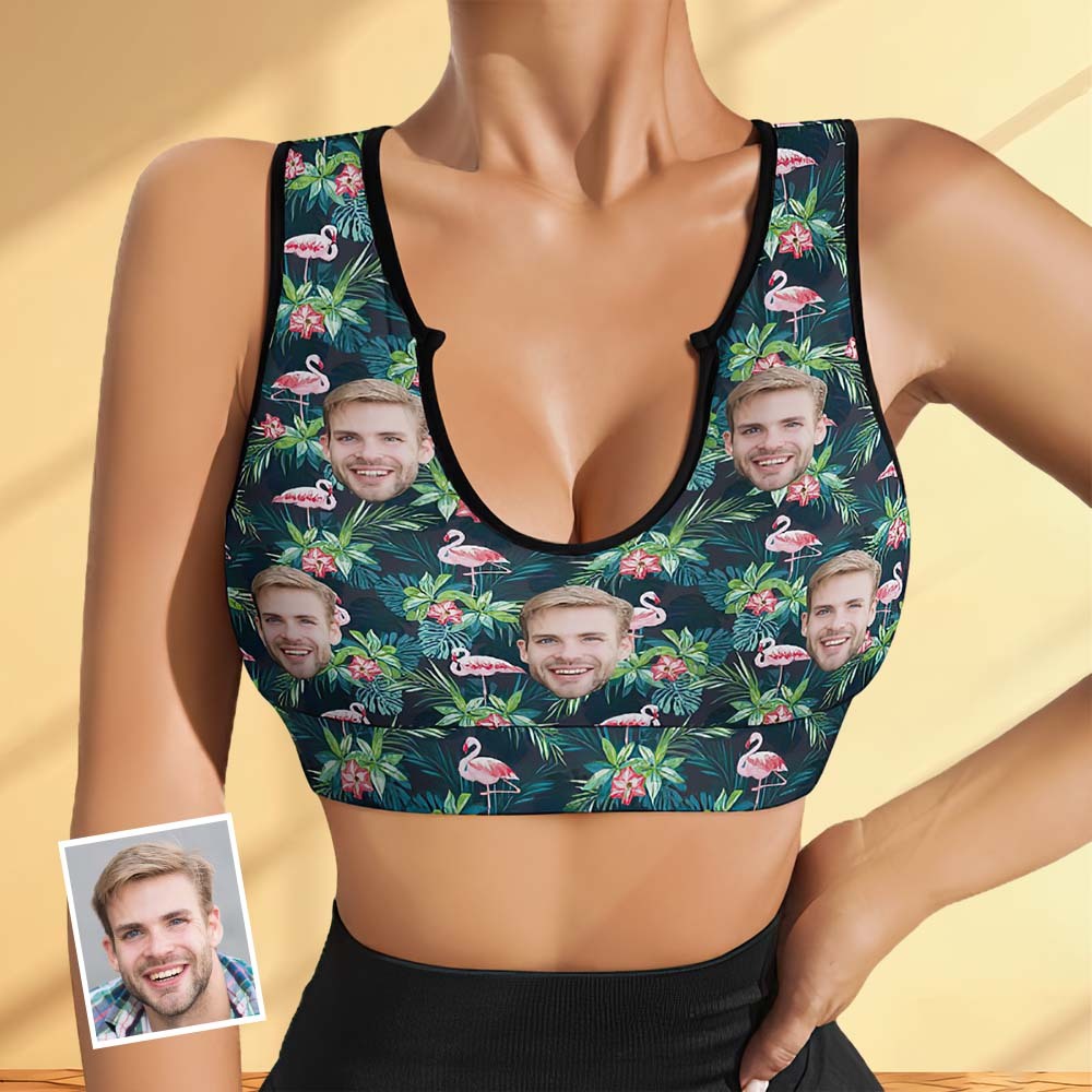 Kurze Weste Mit Individuellem Gesicht, Sexy, Personalisiertes Crop-tank-top Im Hawaiianischen Stil - 