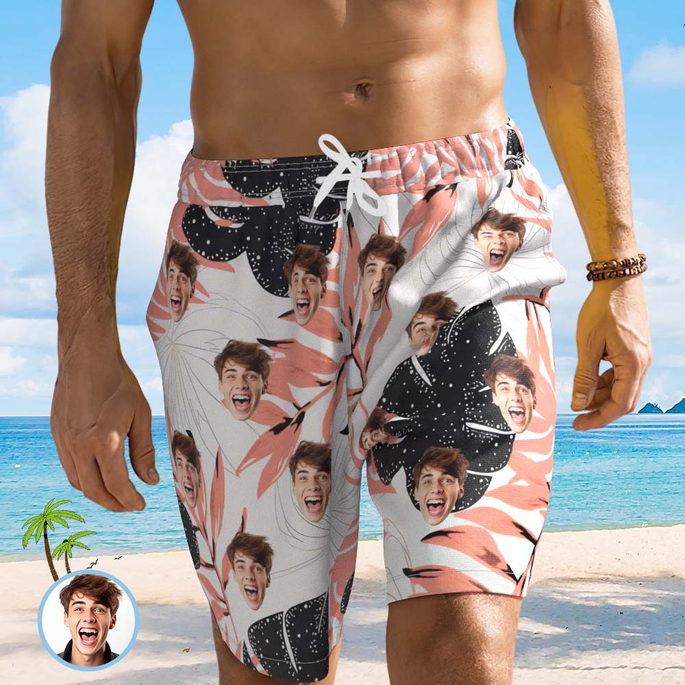 Benutzerdefiniertes Gesicht-hawaii-hemd Oder Strand-shorts, Passende Outfits, Personalisiertes Herrenfoto, Tropischer Druck, Hawaiianische Kleidung, Urlaubsparty-geschenk - 