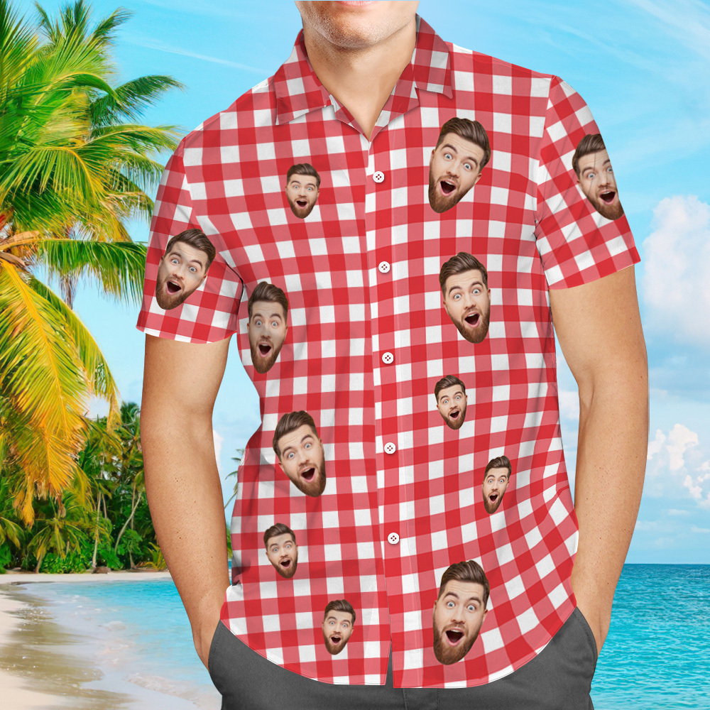 Hawaii-hemd Mit Individuellem Gesicht, Oktoberfest-hemd, Tropisches Hemd - FotoSocken