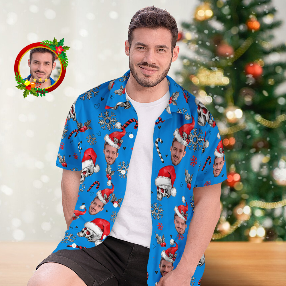 Benutzerdefiniertes Gesichts-hawaii-hemd, Weihnachts-hawaii-hemd, Weihnachts-stil-hemd