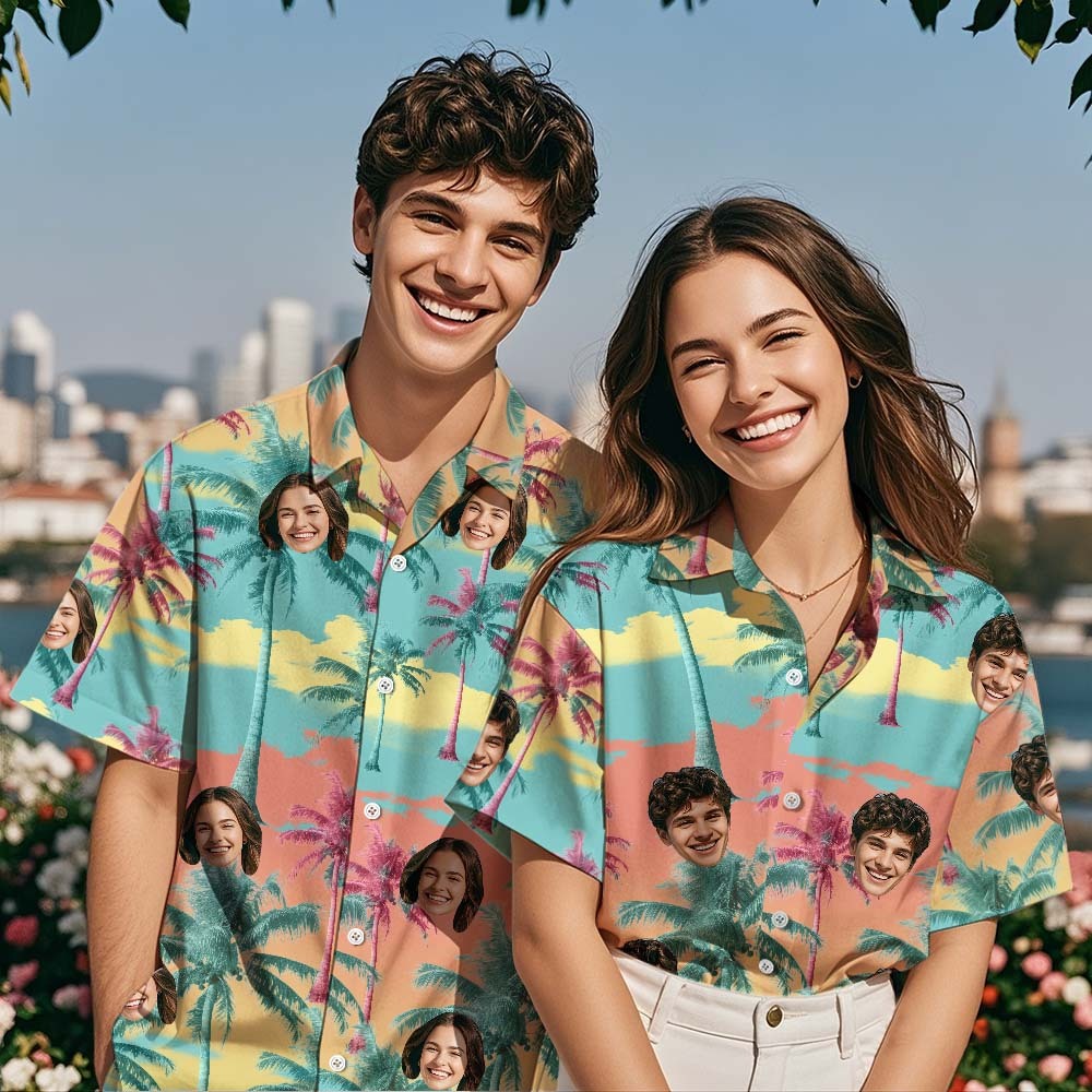 Personalisiertes Hawaiihemd Flamingo Foto Urlaub Tropisches Muster Shirt Sommergeschenke - FotoSocken